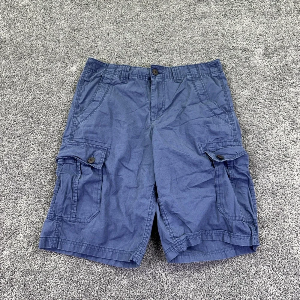 Urban Pipeline Cargo Shorts Mens 30 Blue Cotton Canvas Pockets Casual Summer
